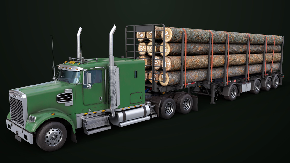 Truck 07 Log Trailer with All Loads Collection