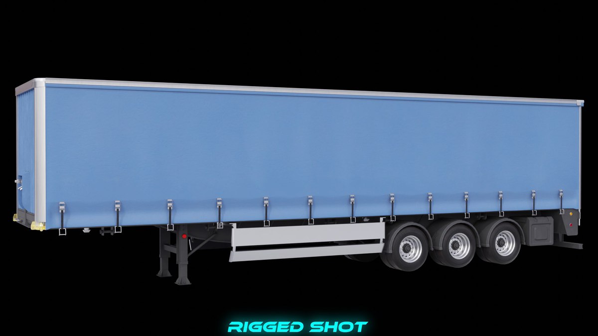 Curtainsider Semi Trailer URP HDRP Textures
