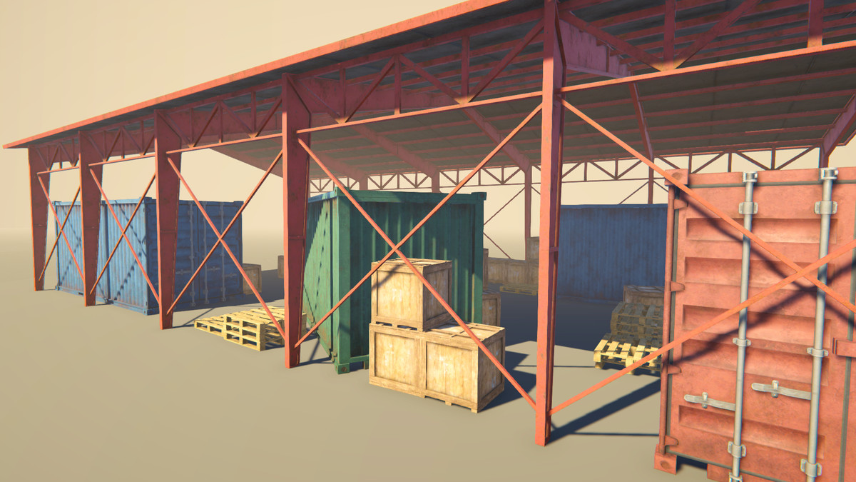 Warehouse Hangar Garage game ready