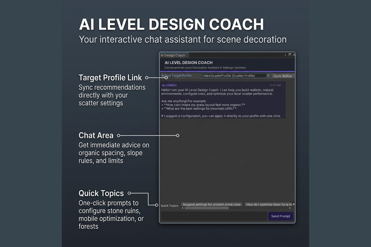 AI LEVEL SCATTER - The Ultimate AI-Powered Level Design Suite for Unity