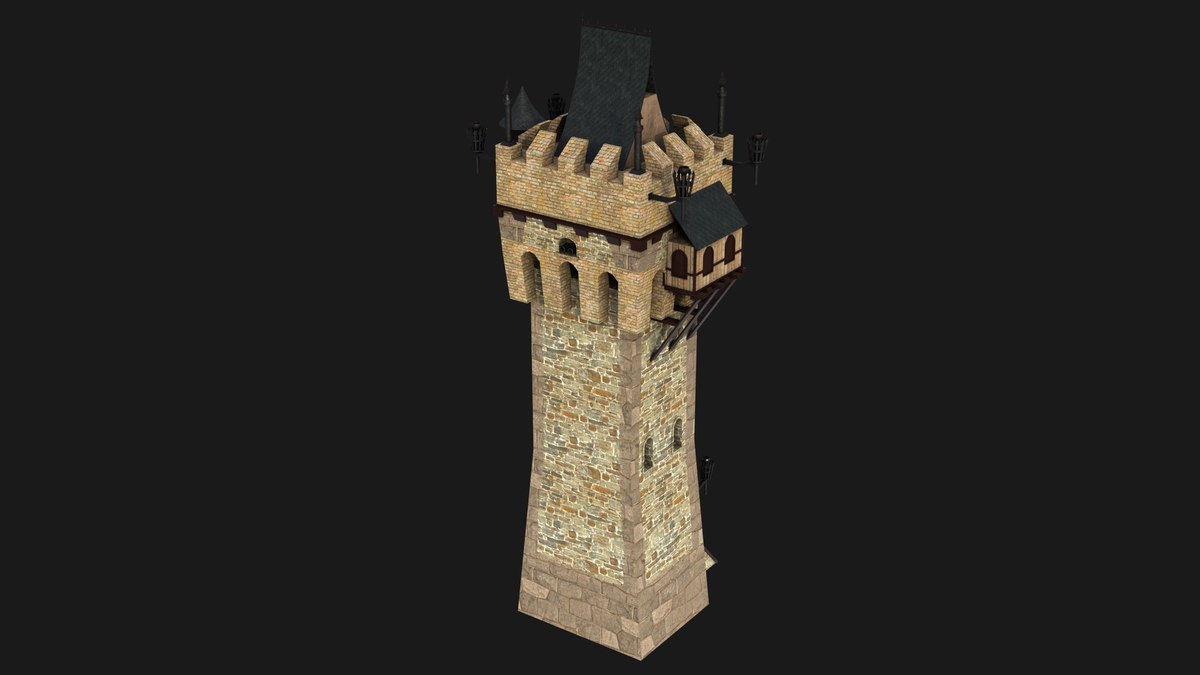 Castle Watch Tower 01 URP HDRP Textures