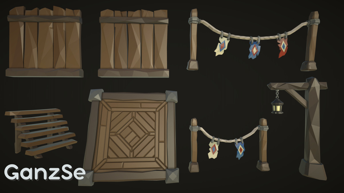 GanzSe Archery Range - Modular Low Poly Environment