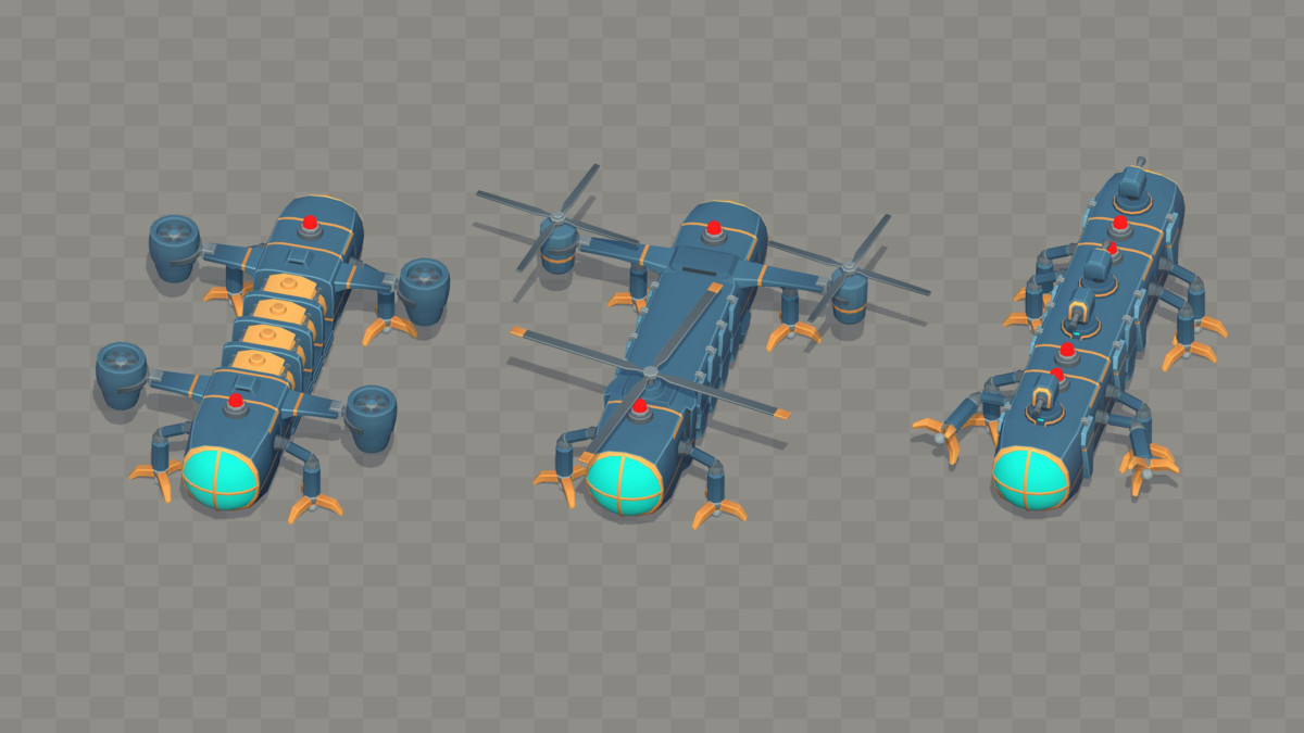 Low Poly Sci-Fi Modular Vehicle