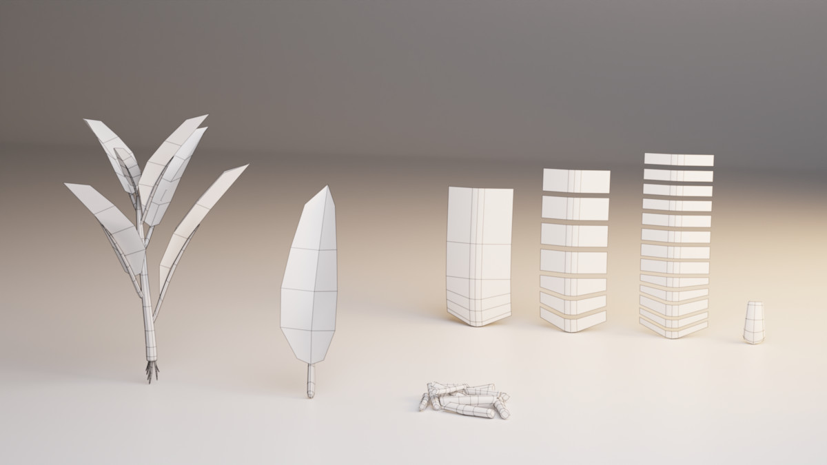 Stylized Asian Vegetable 3D Model Pack – Modular Low Poly Set