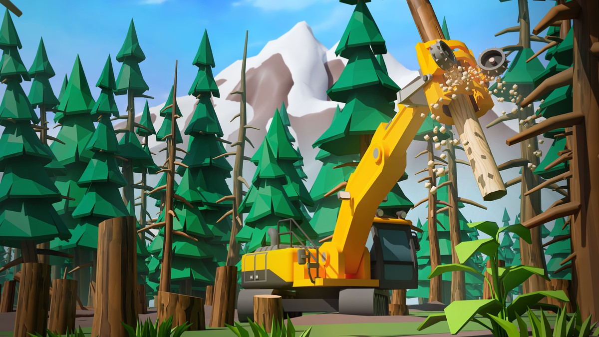 Logging Facility - Low Poly 3D Models Pack