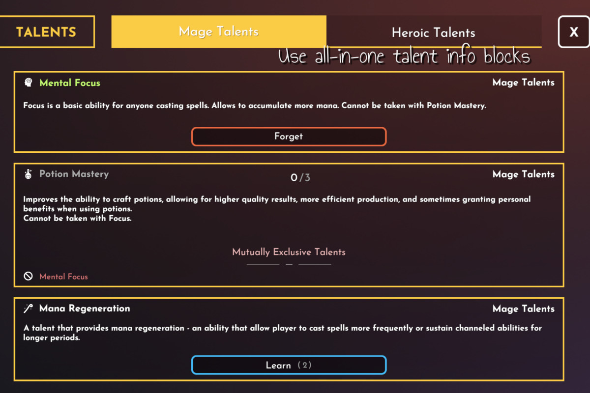 Talents | Game Creator 2