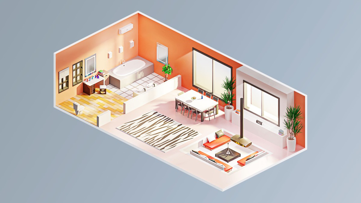 Interior 7 - Low Poly 3D Models Pack