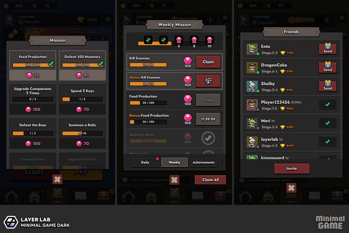 GUI Pro - Minimal Game Dark