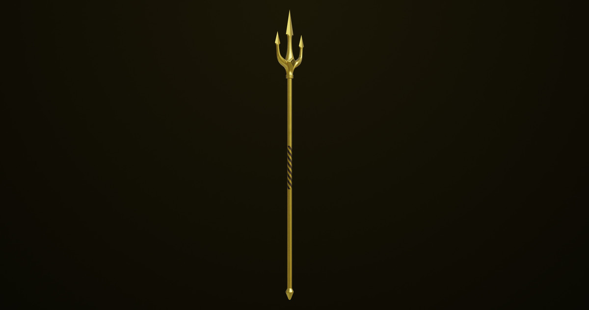 Medieval Trident 03 Gold URP HDRP Textures