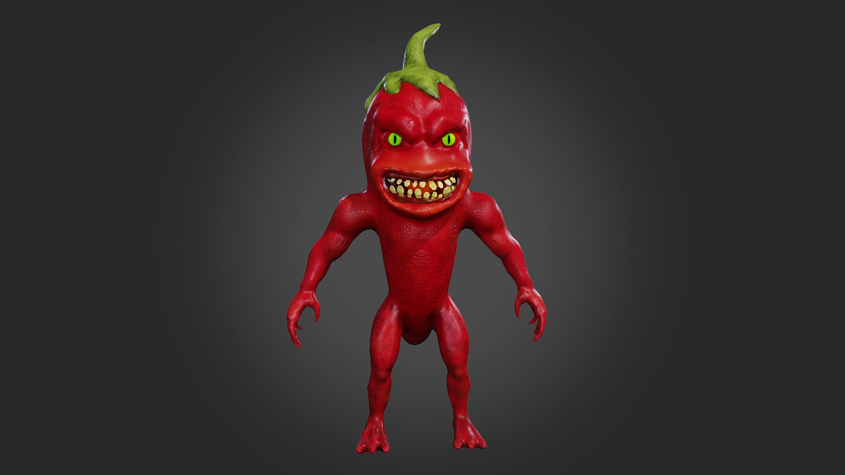 Pepper mutant low poly 3d model