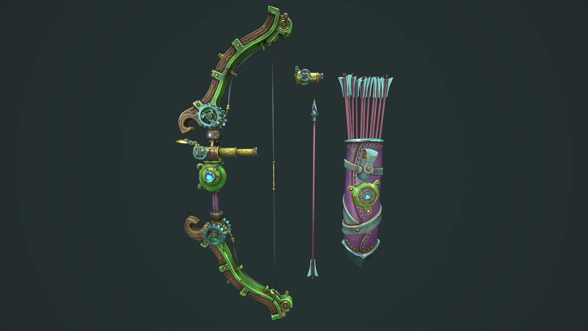 Steampunk bow quiver arrow