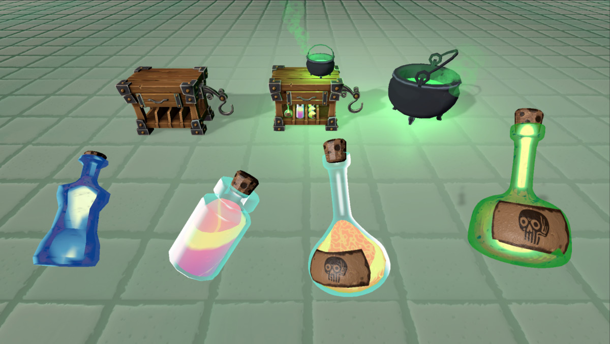 Alchemist's Corner. Liquid Shader & Potions