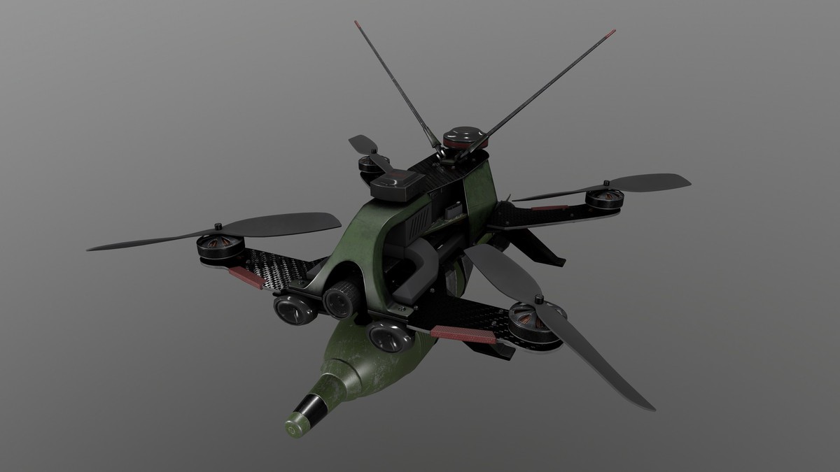 FPV Drone Valkyrie – Military UAV (4K PBR, Game Ready)