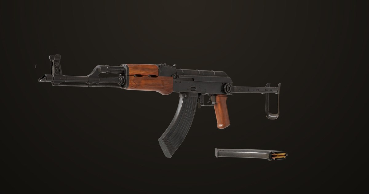 AKMS Light Machine Gun 10 Wood URP HDRP Texture