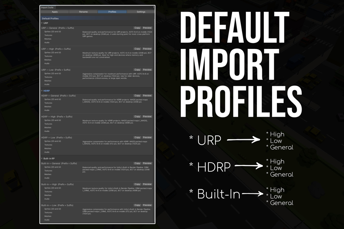 Import Suite: Automate Import Settings