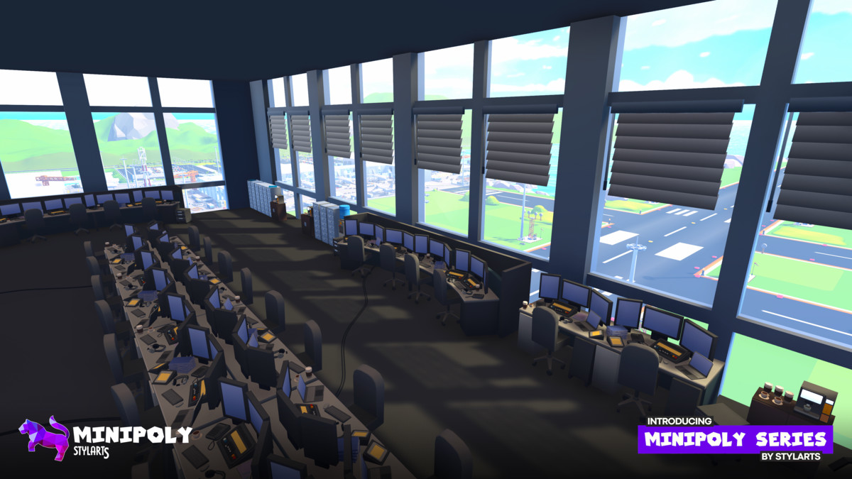 Modular Airport Fatpack - Minipoly Series ( Stylized Lowpoly Environment )