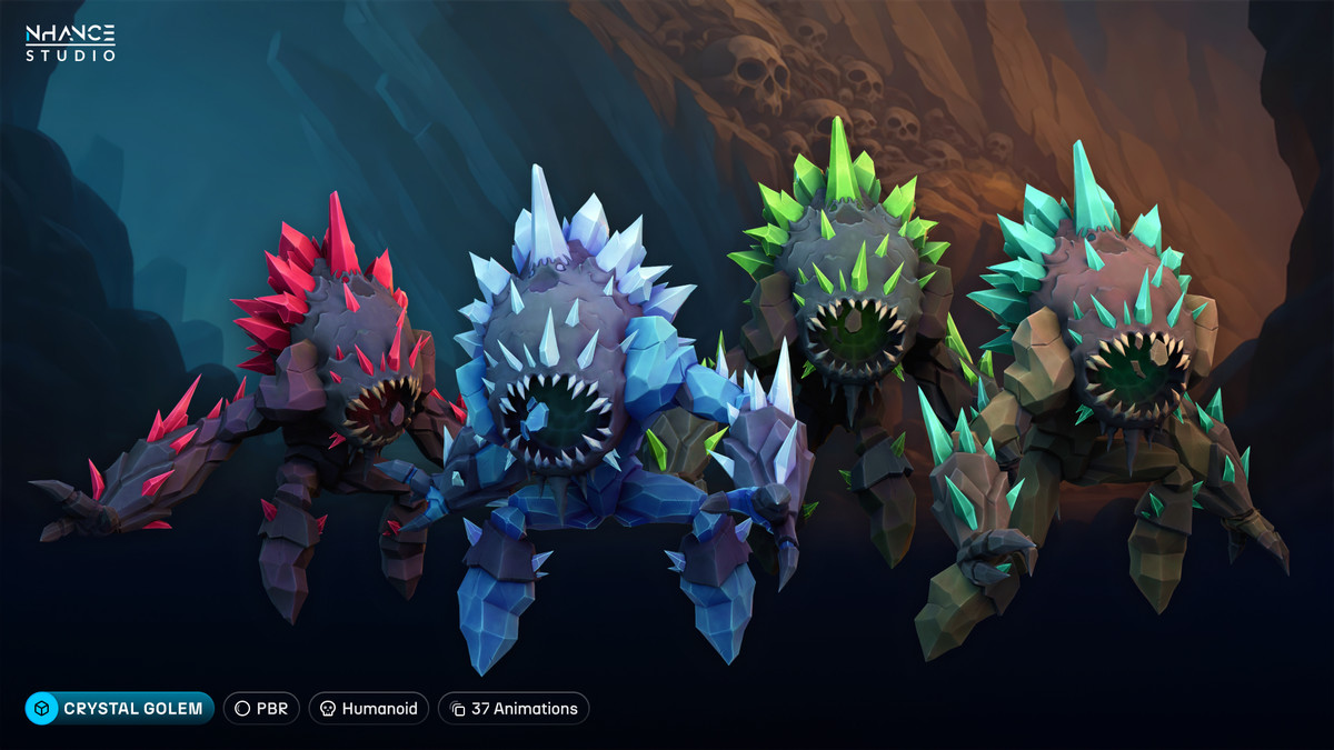 Stylized Cave Crystal Creatures Pack