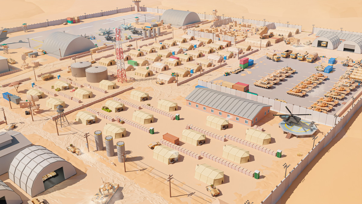 Military Desert - Low Poly 3D Models Pack