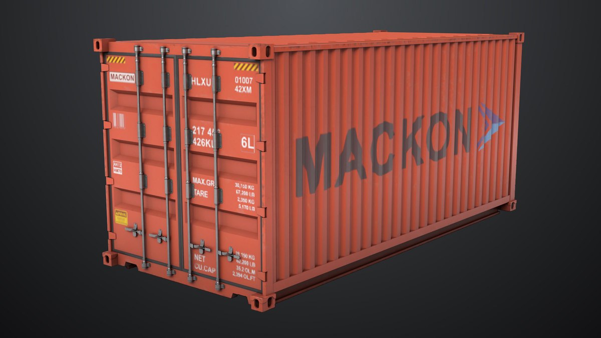 5 Cargo Container 20ft Single Mat URP HDRP Textures