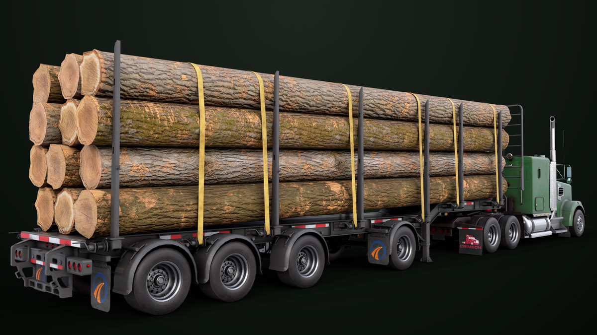 Truck 07 Log Trailer with All Loads Collection