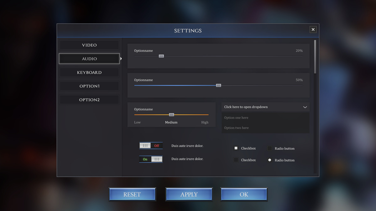 RPG & MMO One - PC and Mobile UI