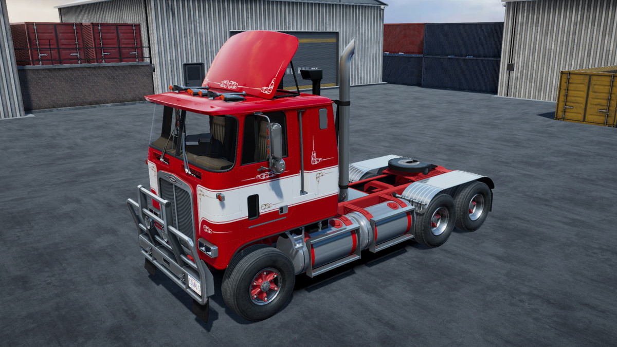 80s cabover with refrigerated trailer