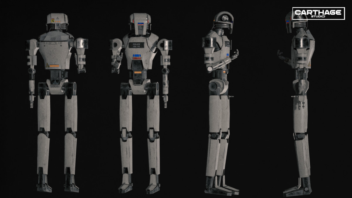 Security Robot NPC Bundle – 5 Rigged Game-Ready Characters