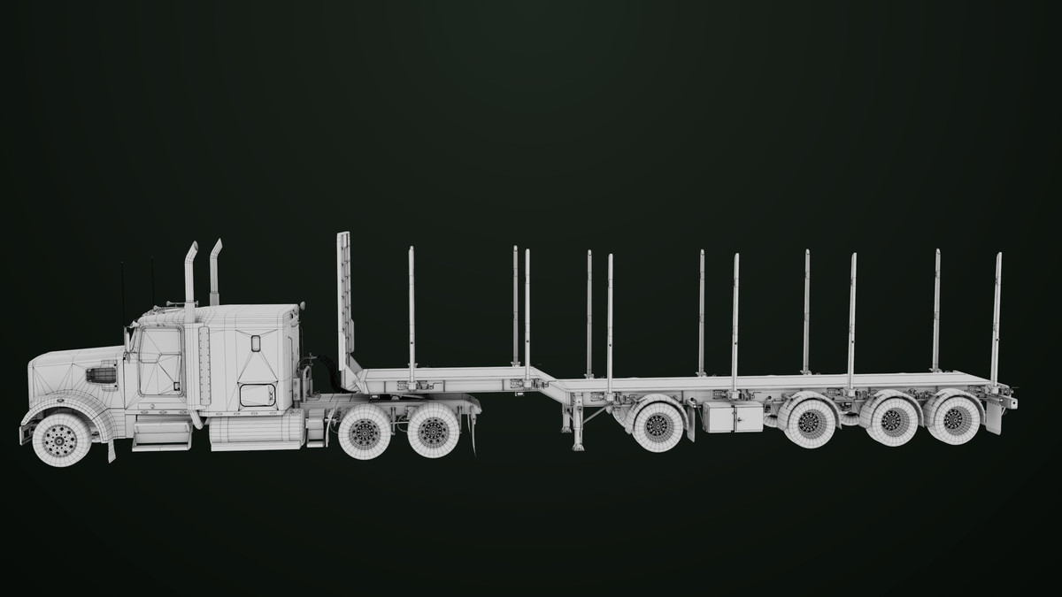 Truck 07 Log Trailer with All Loads Collection