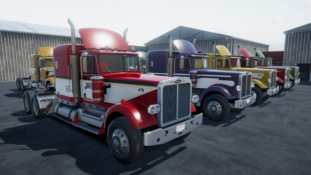 Semitruck with dump trailer