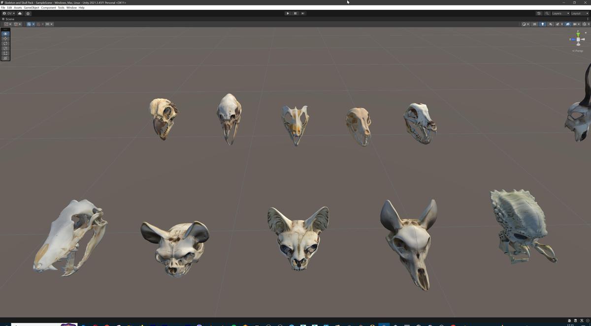 Ultimate Skeleton and Skull Pack. Game-ready low-poly assets