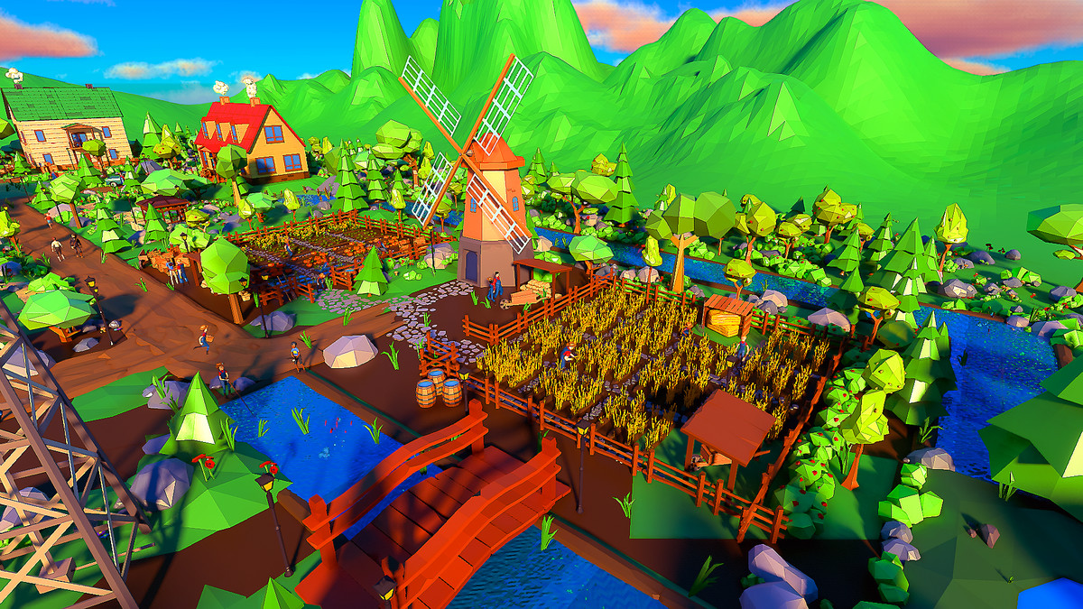 Low Poly Farm. HappyLifeville