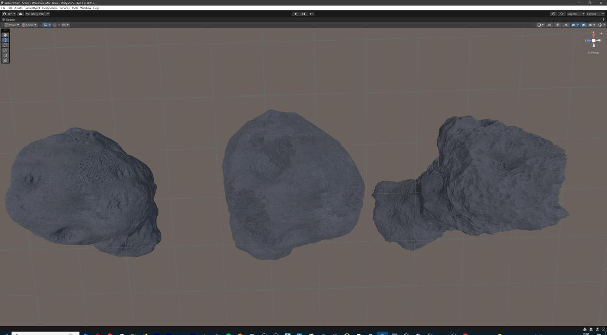 Detailed Asteroids Set: 3 high-poly Assets