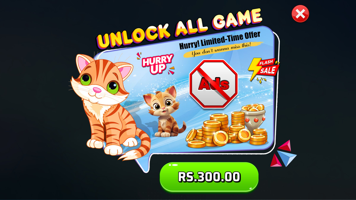 Cat Simulator Game UI Kit Kitty & Granny HUD, Menus, Buttons GUI Pack for Unity