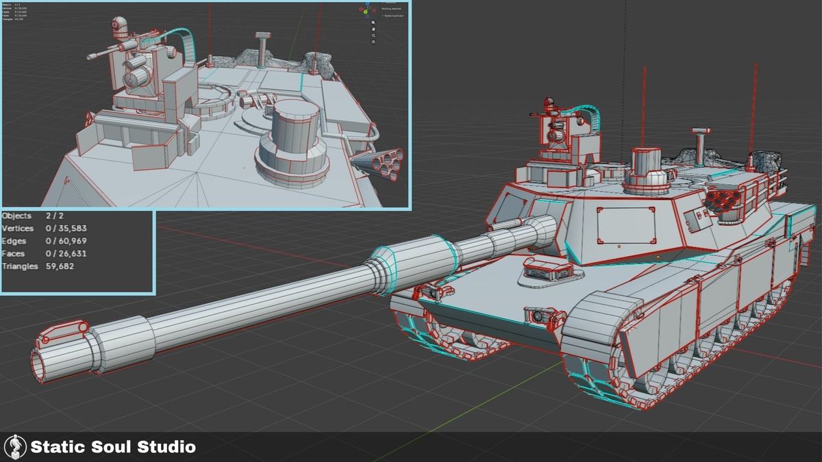 M1A2 Abrams Battle Tank Pack ( 8 Skin Design , Customizable Pieces , Optimized )