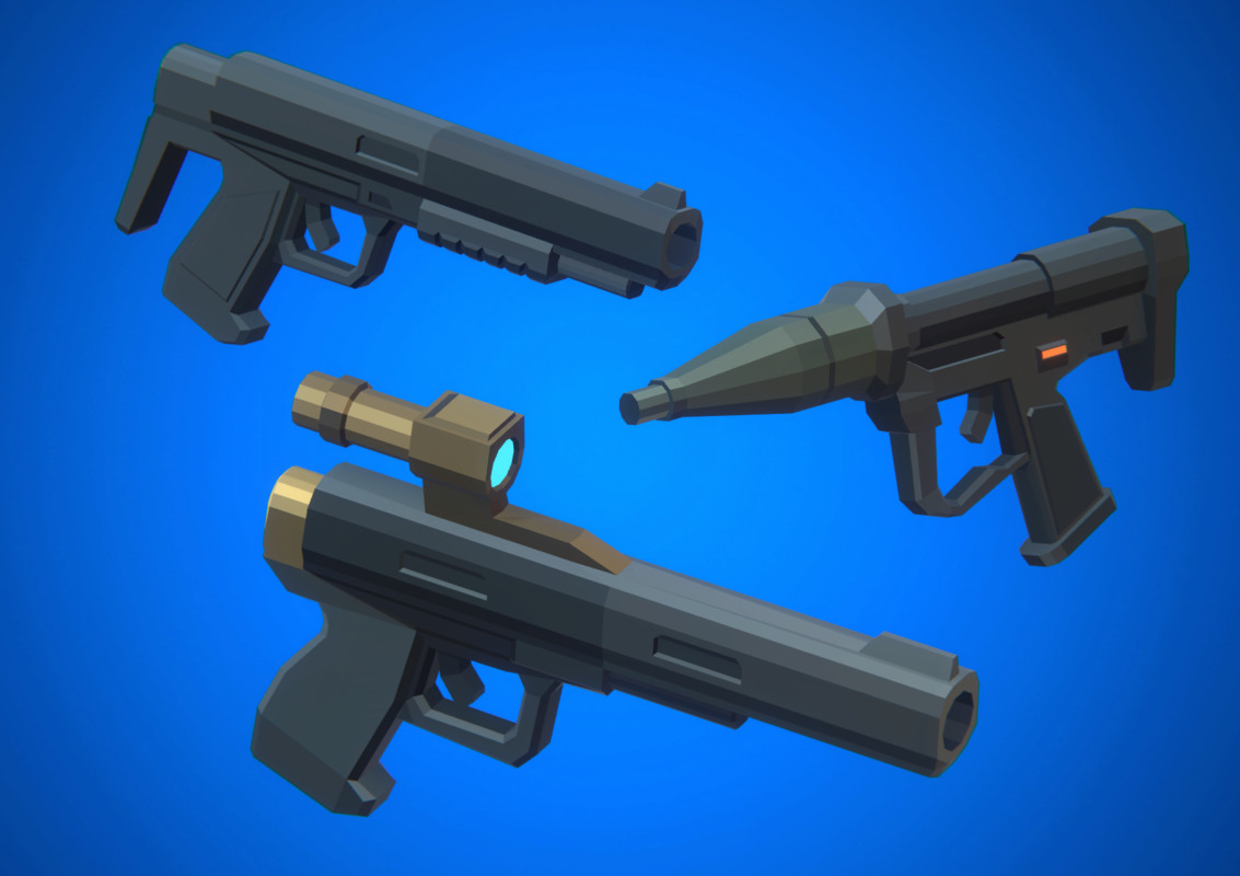 Sci-Fi Low Poly Guns Pack - Sector Delta | Cosmic Retro
