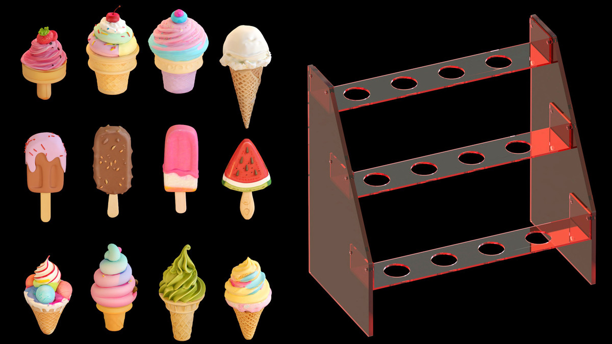 Delicious Ice Cream Collection – Colorful Dessert 3D Models
