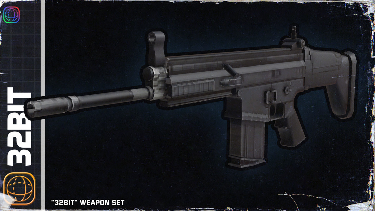 32-bit Retro Weapon and Firearm Set