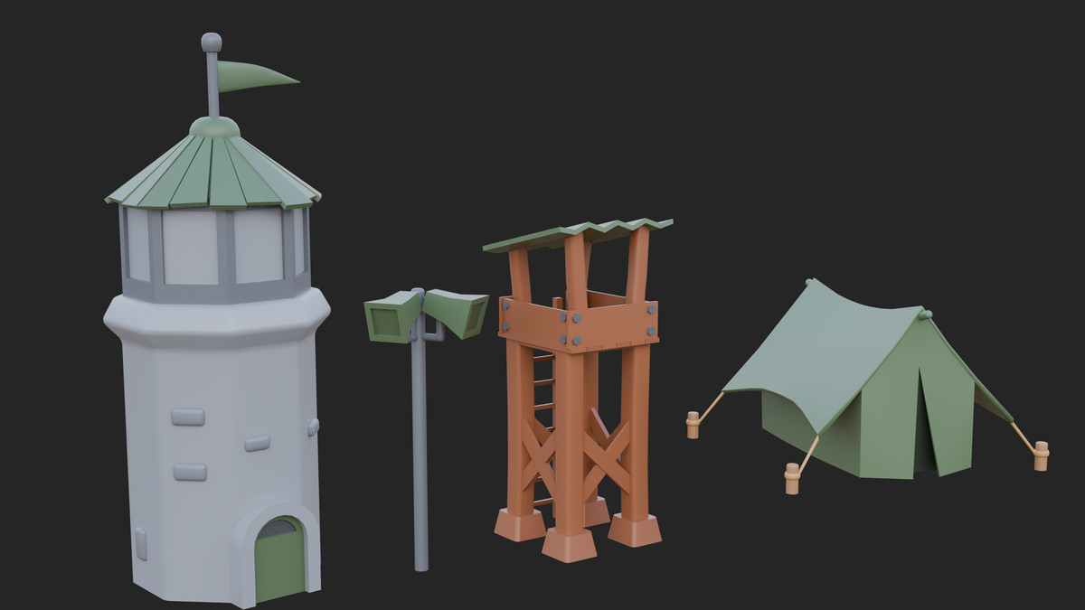 Military - Stylized Low Poly Asset Pack by Ake