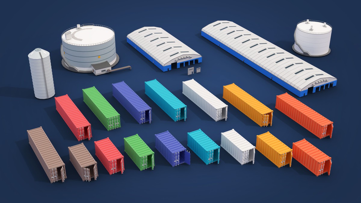 Port - Low Poly 3D Models Pack