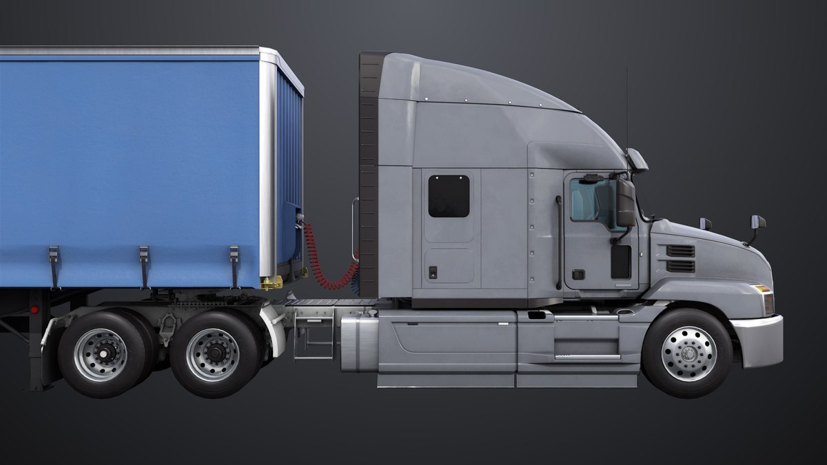 Heavy Truck 05 Curtainsider Trailer URP HDRP Textures