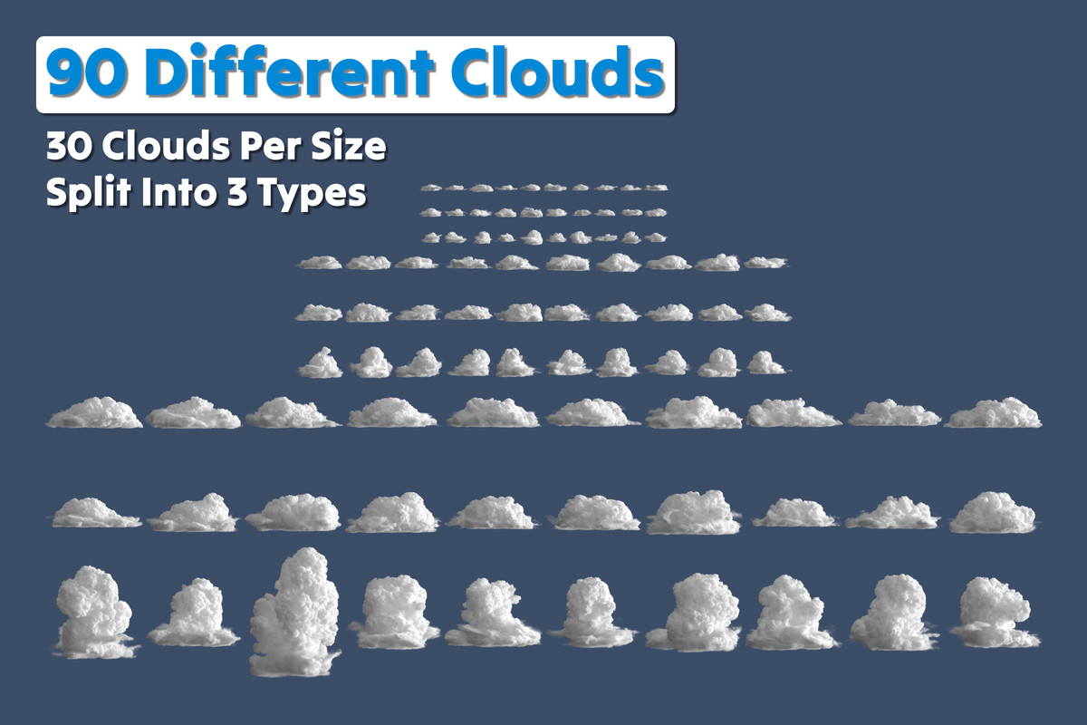 Six-Way Lit Clouds - Pack 01