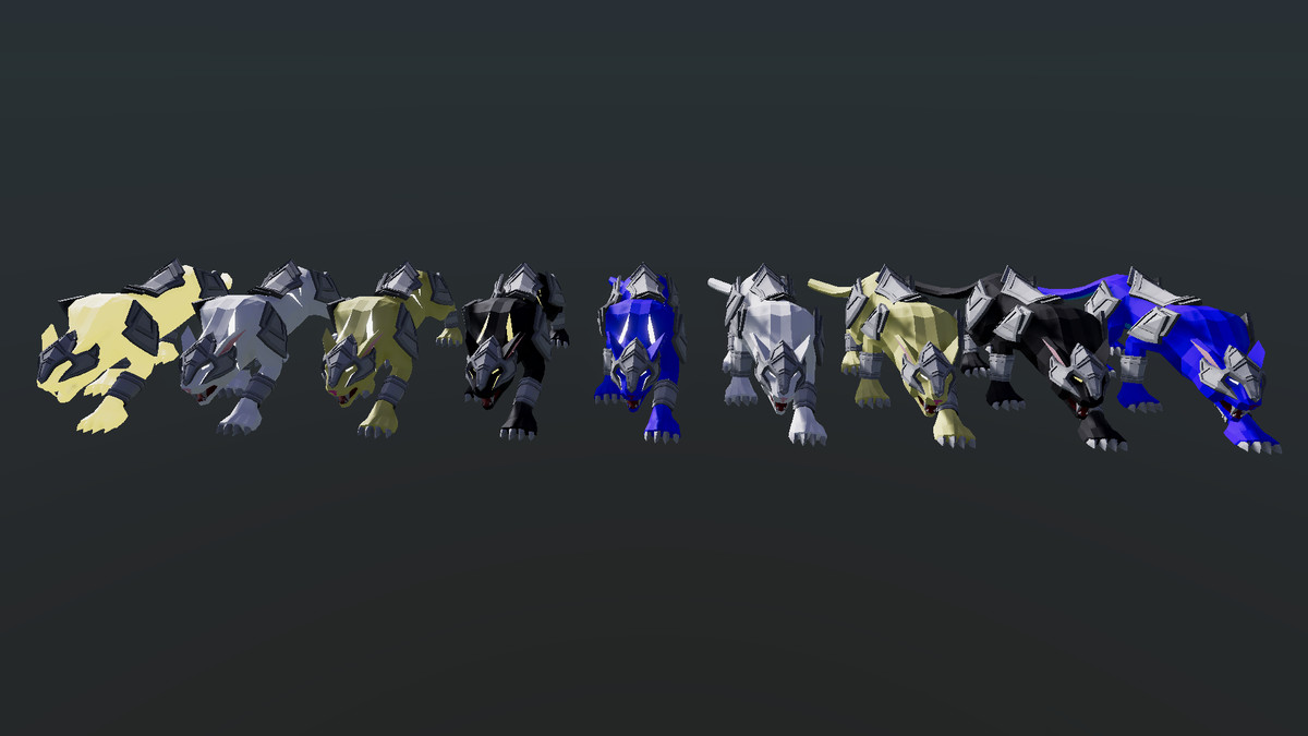 Low Poly Style Wild Cat