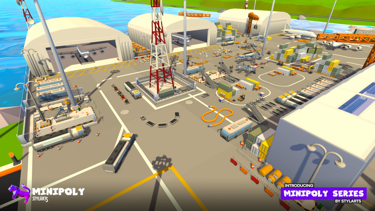 Modular Airport Fatpack - Minipoly Series ( Stylized Lowpoly Environment )