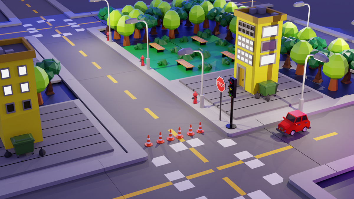 Low Poly Stylized City Pack – 52 Modular Buildings & Props