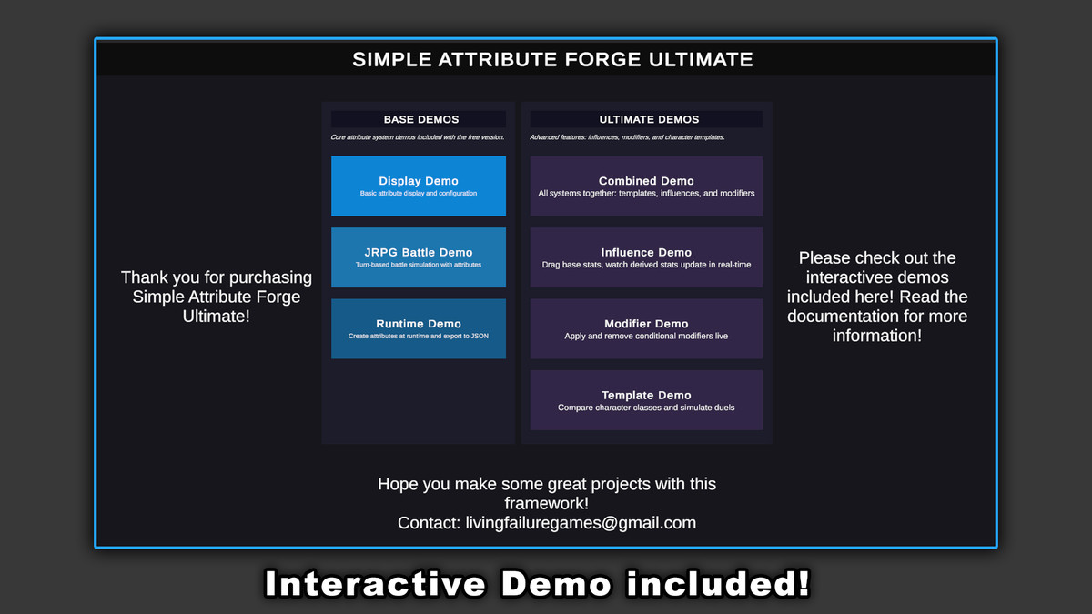 Simple Attribute Forge Ultimate:No-Code Stats, Formulas, Buffs & Classes w/ JSON