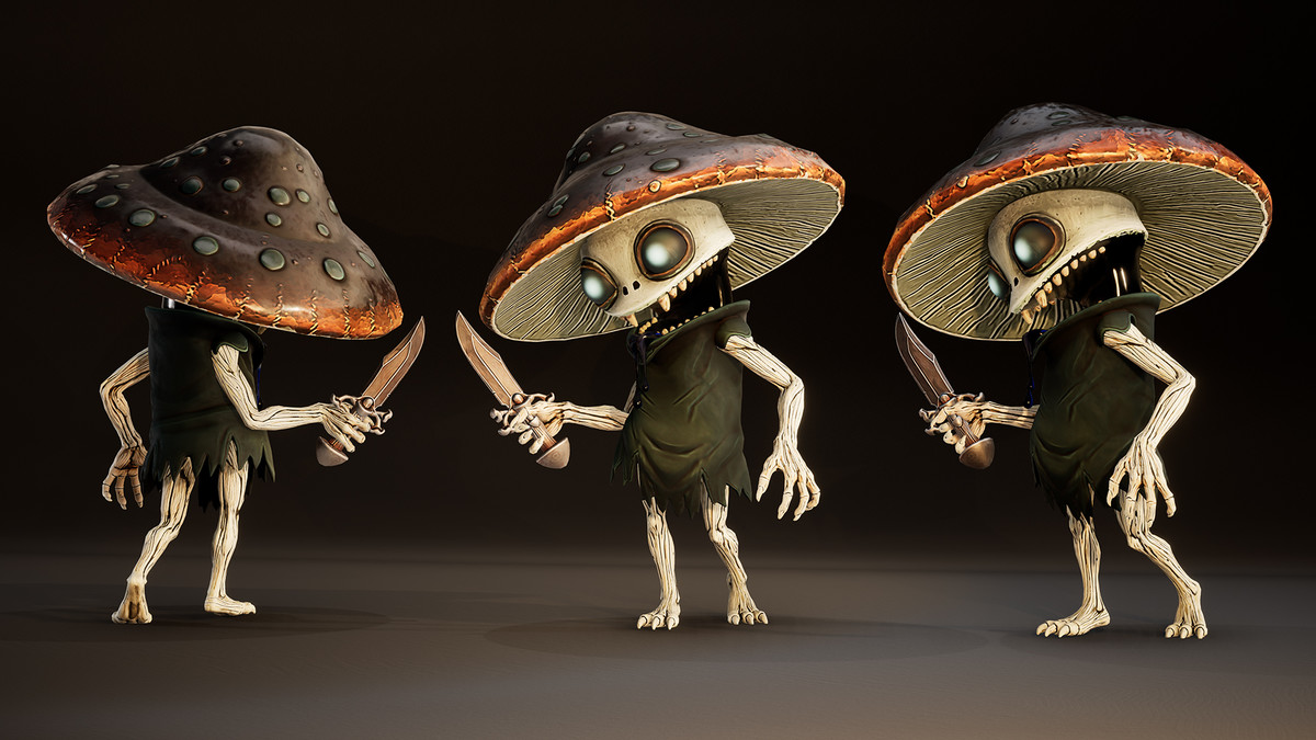 Stylized Mushroom Character Pack – Rigged Game Ready Fantasy Characters