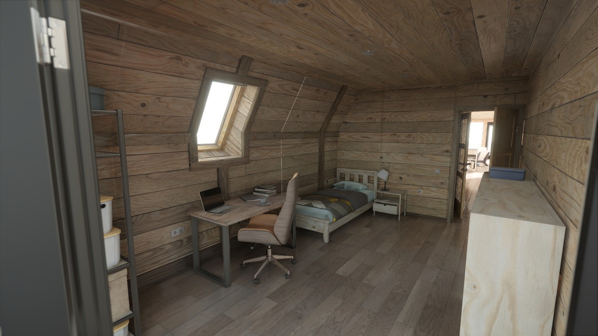 Modular A-frame House (Interior and exterior) A-frame Cabin Wooden