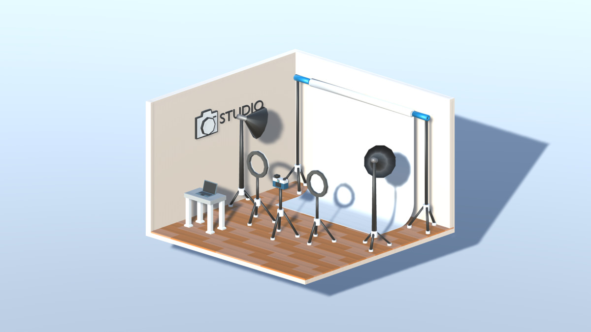 3D LOWPOLY WORK ROOMS