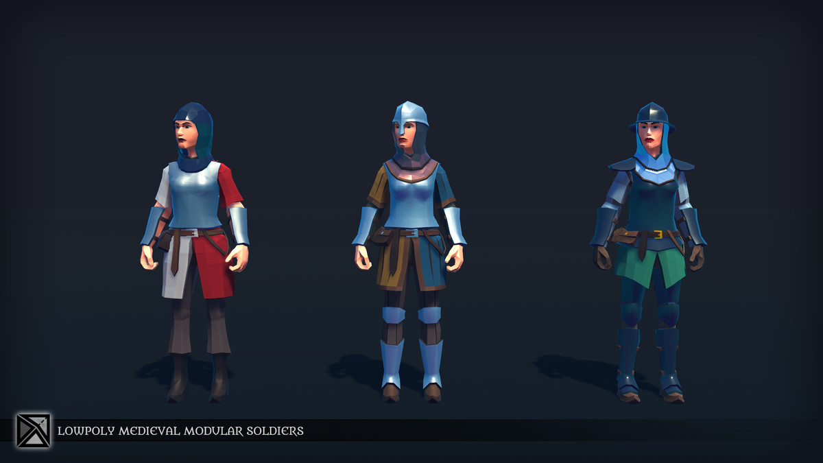 Lowpoly Medieval Modular Soldiers v1.2