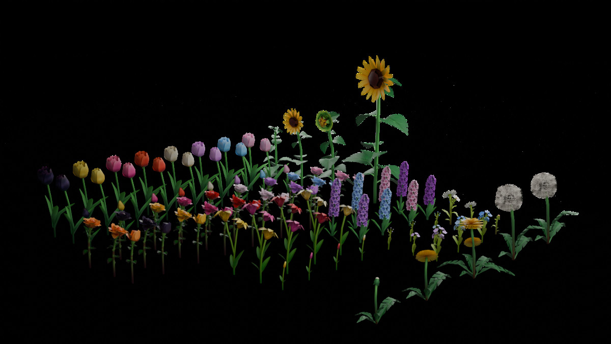 Low Poly Flowers